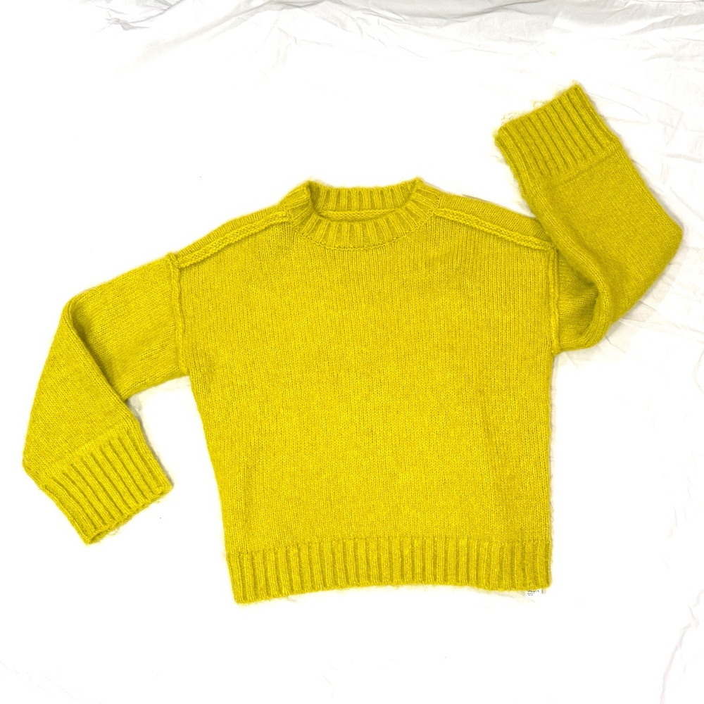 TOPSHOP Lime Green Relaxed-Fit Sweater in size XS/0-2